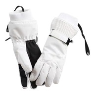 1 para ciepłych rękawiczek z polaru, regulowany, oddychający, zagęszczony, z elastycznym białym wzorem M
