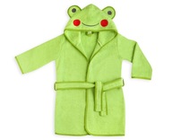 UVIE Hrejivý detský župan 80-92 cm zelená žaba