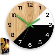 Nástenné drevené hodiny Texas Zelená 33cm Tichý
