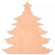 Vianočný stromček drevený prívesok 8x8cm 1ks Vianoce eko