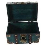 Drewniana skrzynia skarbów w stylu vintage pudełko do przechowywania biżuterii
