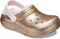 Dziecięce Ocieplane Buty Crocs Classic Lined Glitter 207462 Clog 34-35