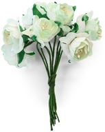 Kwiaty papierowe Bukiecik Piwonia op. 10szt biały, Galeria Papieru