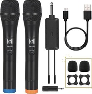 Mikrofon bezprzewodowy 2 sztuki do karaoke UHF zestaw z odbiornikiem