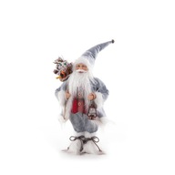 Świąteczna Figurka Święty Mikołaj 45cm Szary