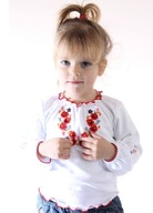 Bluzka dziecięca długi rękaw r.122 haft wyszywanka bluzeczka haftowana