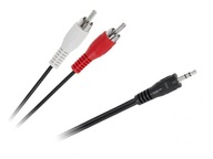 Przewód 2x wtyk RCA - wtyk Jack 3,5mm stereo 5m