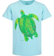 T-shirt chłopięcy Koszulka dziecięca Bawełna 110 Niebieski z żółwiem Endo