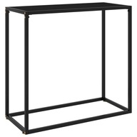 Konzolový stolík čierny 80x35x75 cm tvrdené sklo