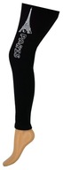 KR283 Ciepłe getry leginsy spodnie PARIS czarne rozmiar (16) 158