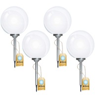 4x Lampa Solarna Ogrodowa LED KULA 30cm DUŻA Wbijana Biała Mleczna Kulka