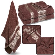 Svetloburgundový bavlnený uterák ozdobná výšivka egyptský vzor 70x135cm x2
