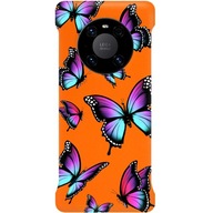 ETUI CASE MAT SILIKONOWE POMARAŃCZ DO HUAWEI MATE 40 PRO W NIEBIESK MOTYLE