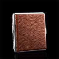 20 Pack Metal Leather Cigarette Case