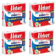 4x Papierová utierka GIGA ROLKA Velvet v balení 2 ks Biela