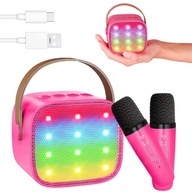 Głośnik Bezprzewodowy LED + Mikrofon Bluetooth Zestaw do Karaoke Przenośny