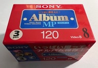 3 Kasety Sony Video8 P6-120MPL 8mm 120min