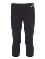 SPRINT Czarne, krótkie legginsy 3/4 dł, roz 116 cm
