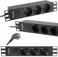 LISTWA ZASILAJĄCA RACK PDU 10" LANBERG 1U 16A 2M 3X SCHUKO CZARNA