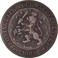 Moneta, Holandia, William III, 2-1/2 Cent, 1884, V