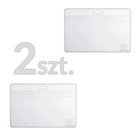 2 sztuki: 60x90 mm (77x95) etui IDENTYFIKATOR HOLDER na smycz klips skipass