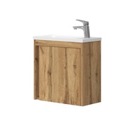 OMEBLE Kúpeľňová závesná skrinka, skrinka s umývadlom skrinka 50 cm dub wotan