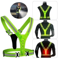 ODBLASKOWA KAMIZELKA LED DO BIEGANIA NA SPACER ROWER ZIELONA