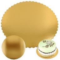 Podkład pod tort podkładka podstawka okrągły sztywny złoty 30 cm