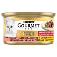 GOURMET GOLD ŁOSOŚ I KURCZAK W SOSIE DLA KOTA 85g