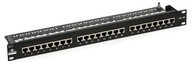 Patch Panel 1U 24porty 5e + uchwyt na kable RJ-45