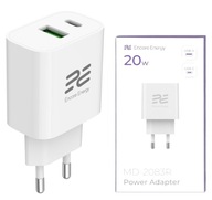 USB-C töltő 20W telefonhoz 2in1 Univerzális GYORS QC 4.0 Encore Energy