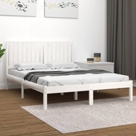 Rama łóżka, biała, lite drewno sosnowe, 150x200 cm Lumarko!