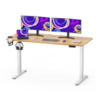 SANODESK Elektryczne biurko komputerowe Biurko biurowe (140*60cm, klon)