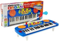 Organy Keyboard z Mikrofonem Na Nóżkach Niebieski