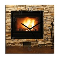 hodiny canvas Stena krb oheň pre obývaciu izbu 30x30