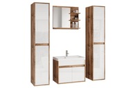 Kúpeľňový nábytok set 60 Etna zrkadlo skrinka umývadlový stĺpik Dub/Biela