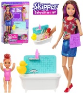 MATTEL LALKA BARBIE SKIPPER KLUB OPIEKUNEK ZESTAW Z WANNĄ PLUSKANIE WODĄ