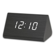 ÉBRESZTŐÓRA ELEKTRONIKUS ÓRA FÁBÓL KÉSZÜLT DIGITÁLIS ÁLLÓ HŐMÉRŐ ASZTALI LED