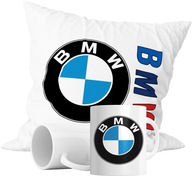 ZESTAW KUBEK+PODUSZKA BMW AUTO LOGO MOTYW DLA FANA