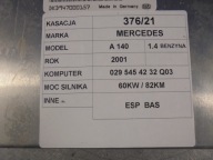 computer Mercedes W168 1,4B 0295454232 0265109477