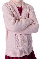 Rozopínateľný dievčenský sveter ružový 140