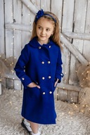 Chabrový kabát pre dievča elegantný módny 128