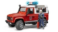 BRUDER 02596 Hasičský zbor Land Rover Defender ZVUK Hasič s príslušenstvom