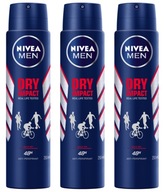 3x NIVEA MEN DRY IMPACT 48h Dezodorant 200 ml Antiperspirant Spray