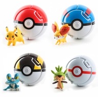 4 KS POKEMON GO POKEBALL GUĽA PIKACHU HRAČKA SADA FIGÚROK