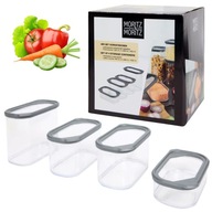 KONYHAI ÉTELTÁROLÓ DOBOZ KÉSZLET FEDÉLLEL x4