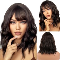 Parochne Ženy Parochňa Syntetické Vlasy Kučeravé Tmavý Bronz 45cm + Wig Cap