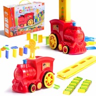 Lokomotywa Pociąg Układanka domino z ciuchcią czerwona na PREZENT dla dziec
