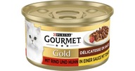 Gourmet Gold mix smaków WOŁOWINA i KURCZAK w sosie pomidorowym puszka 85g