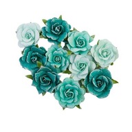 Kwiaty Prima Marketing Painted Floral Flowers Shiny Teal (10pcs) (658564)